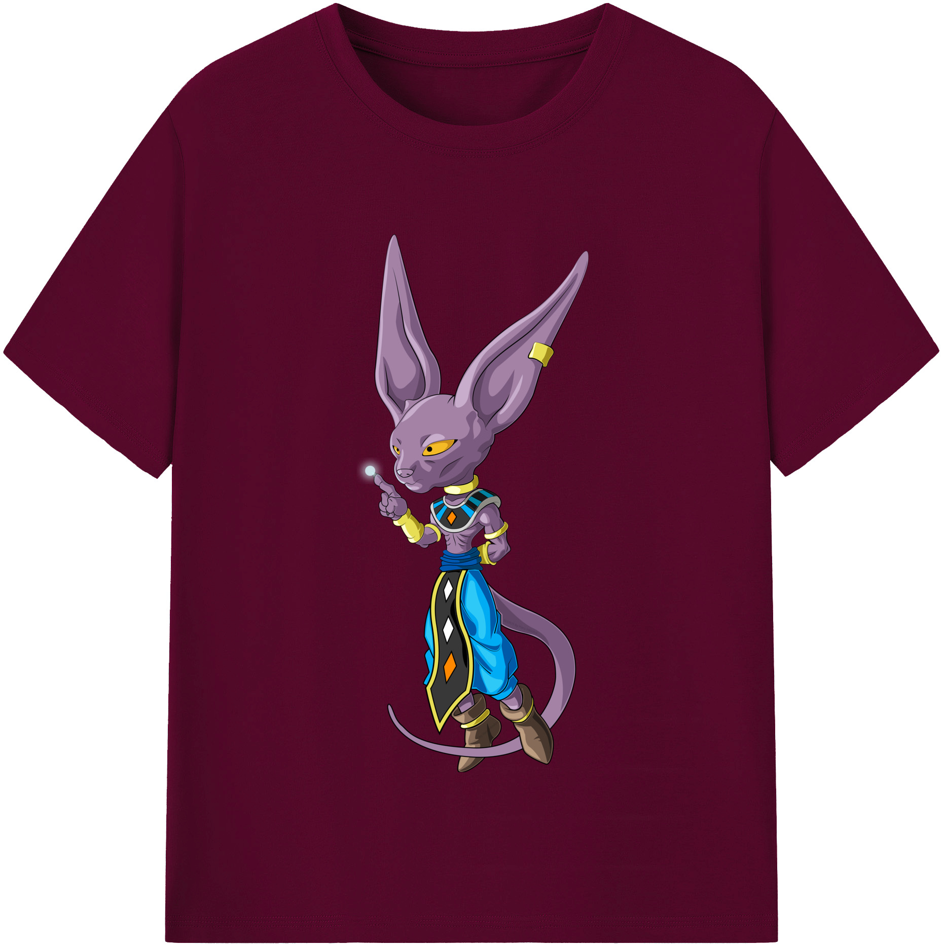 （画像用） ドラゴンボール ビルス 破壊神ビルス DRAGON BALL Beerus Birusu レディースカジュアルプリントTシャツ（綿100％）
